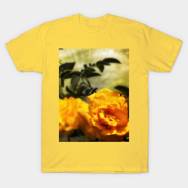 Yellow roses floral with angelic sky T-Shirt by Khala